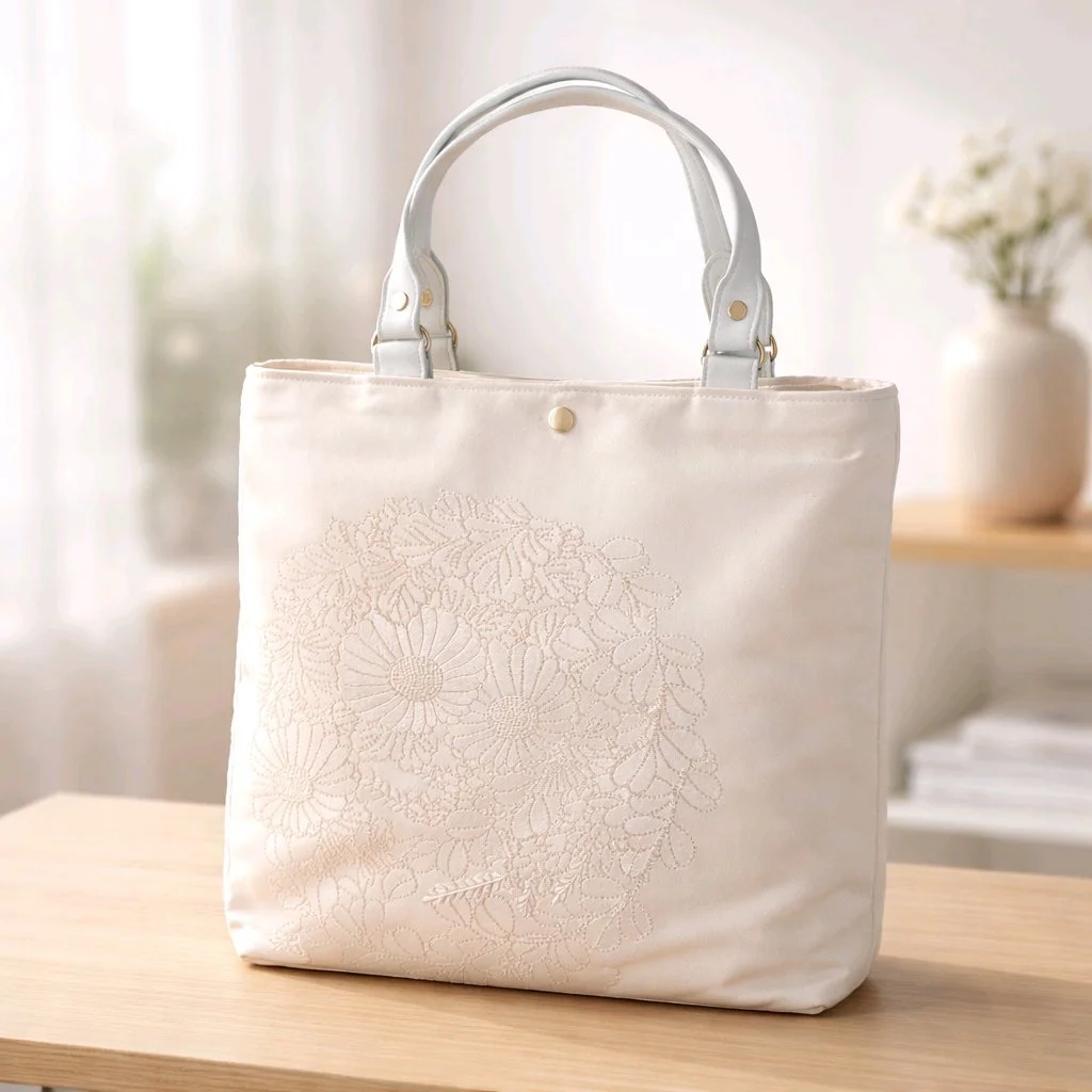 Ivory Elegance Vintage Obi Silk Handbag
