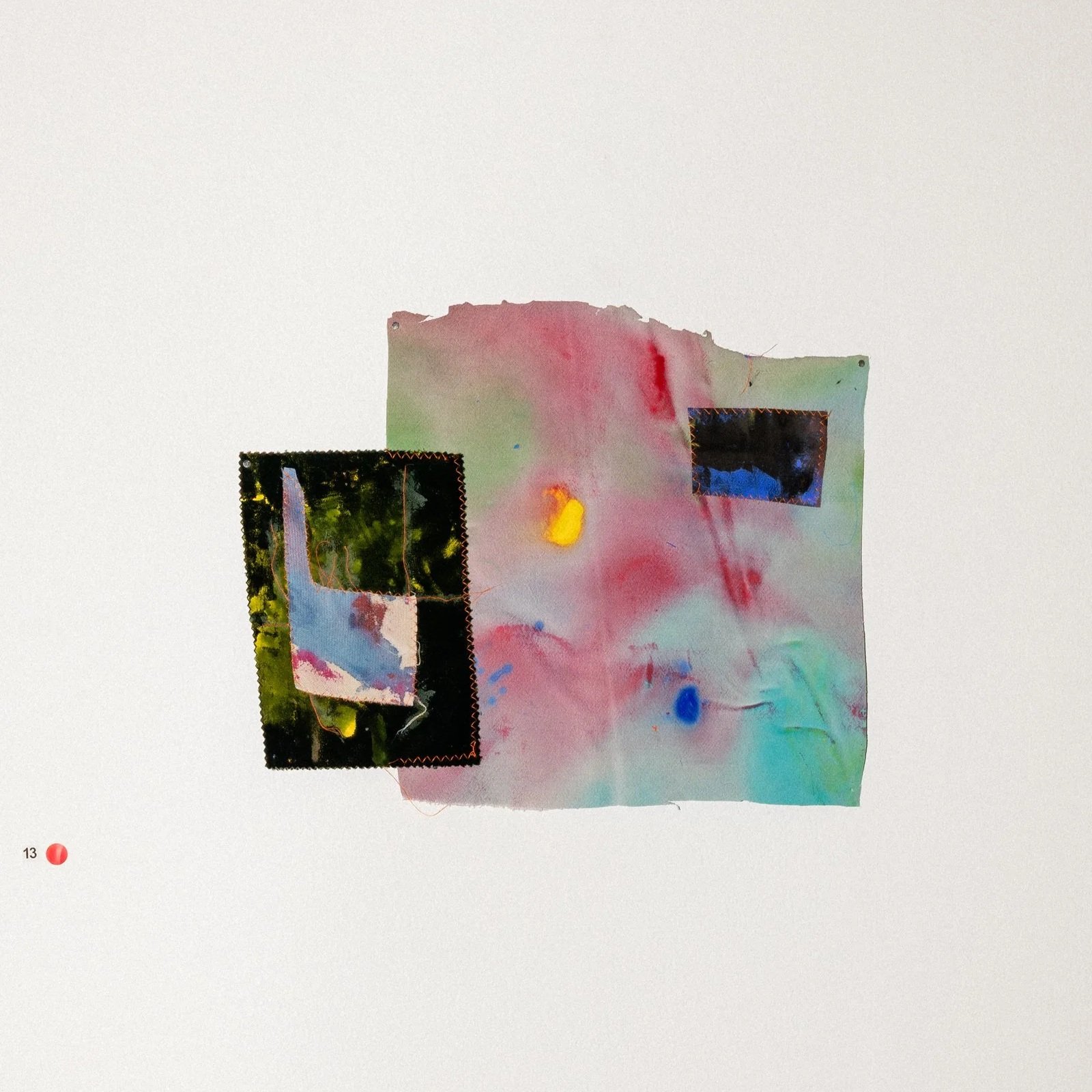 Sophia Childs, Tomorrow Eve, 2025,
acrylic on machine-stitched found
textiles, 43x33cm