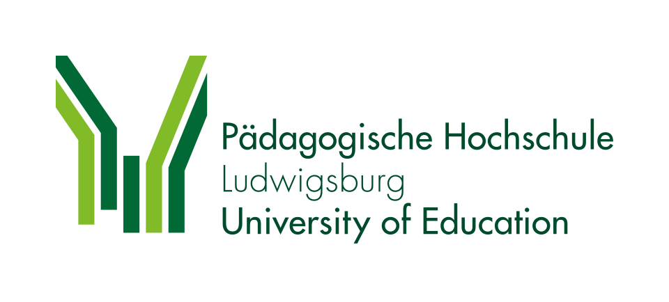 Logo of Ludwigsburg University of Education with abstract green and dark green design