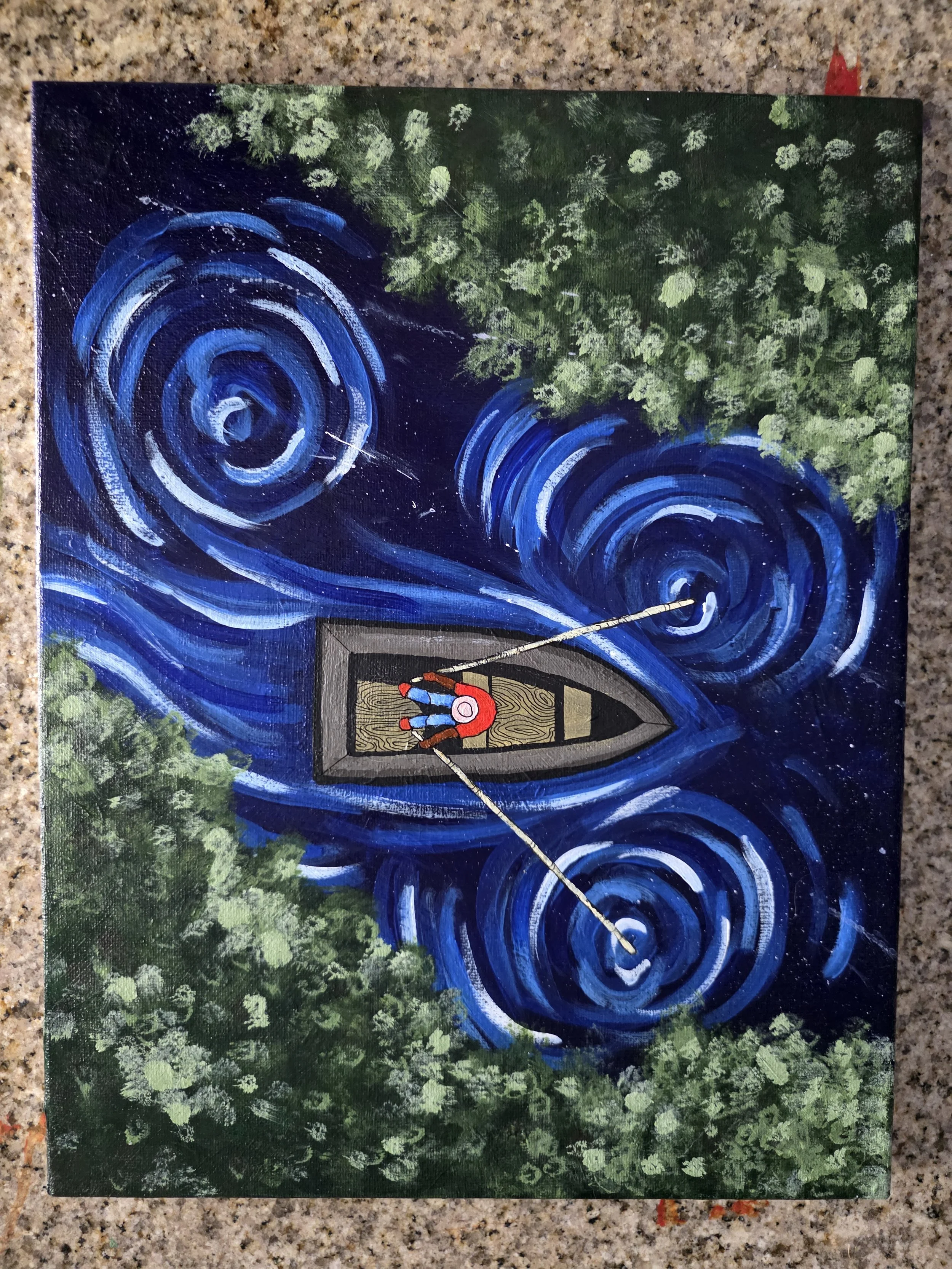 Lake with whirlpools