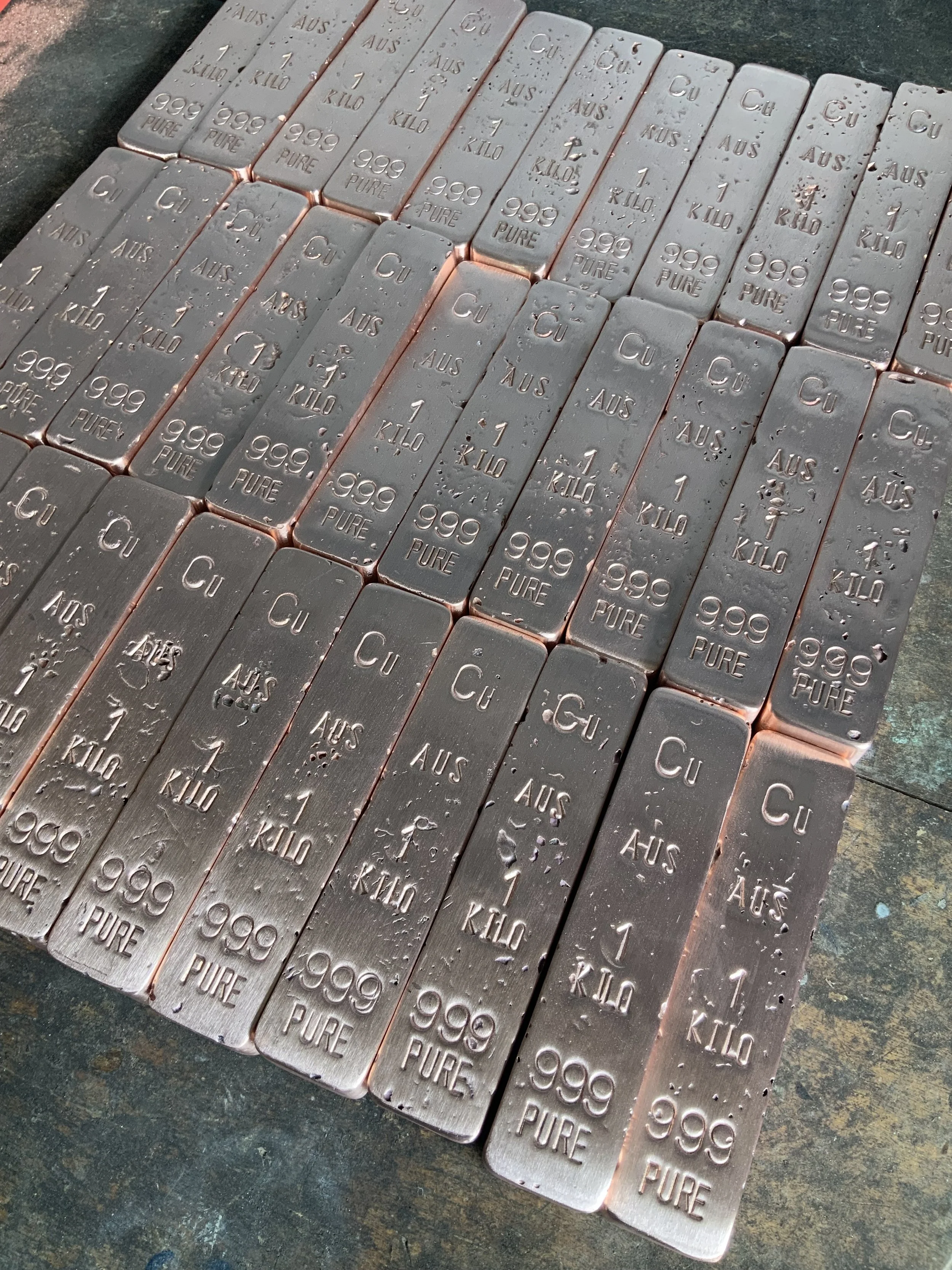 Bulk copper bullion bars 999 fine large quantity Hinterland Bullion Co