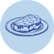 Drawing of a steak on a plate