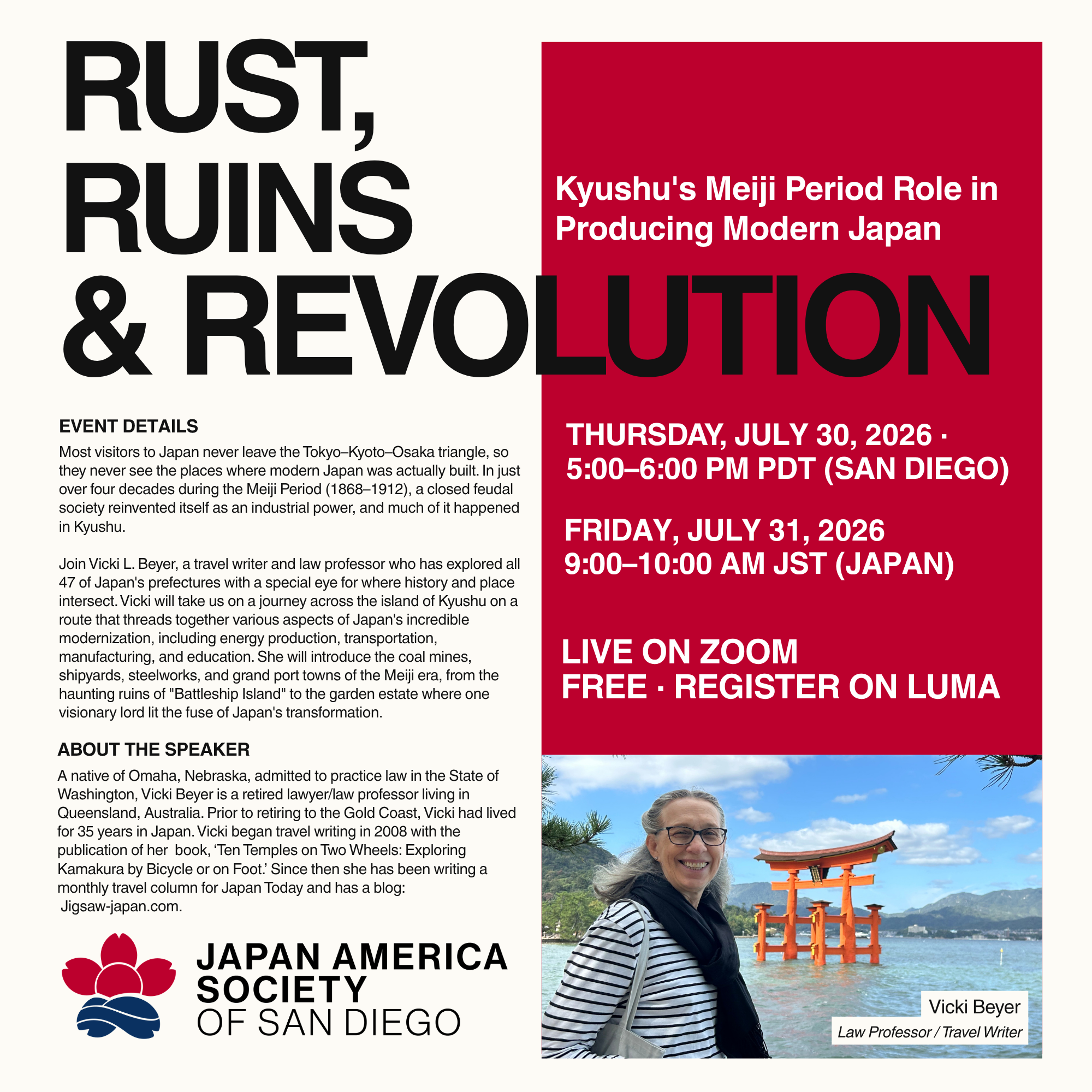 Rust, Ruins &amp; Revolution: Kyushu’s Meiji Period Role in Producing Modern Japan