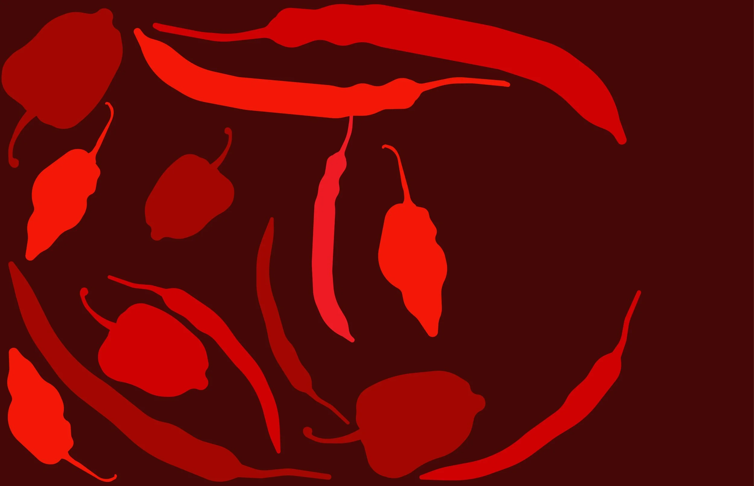 Stylized red and dark red illustration of a rose.