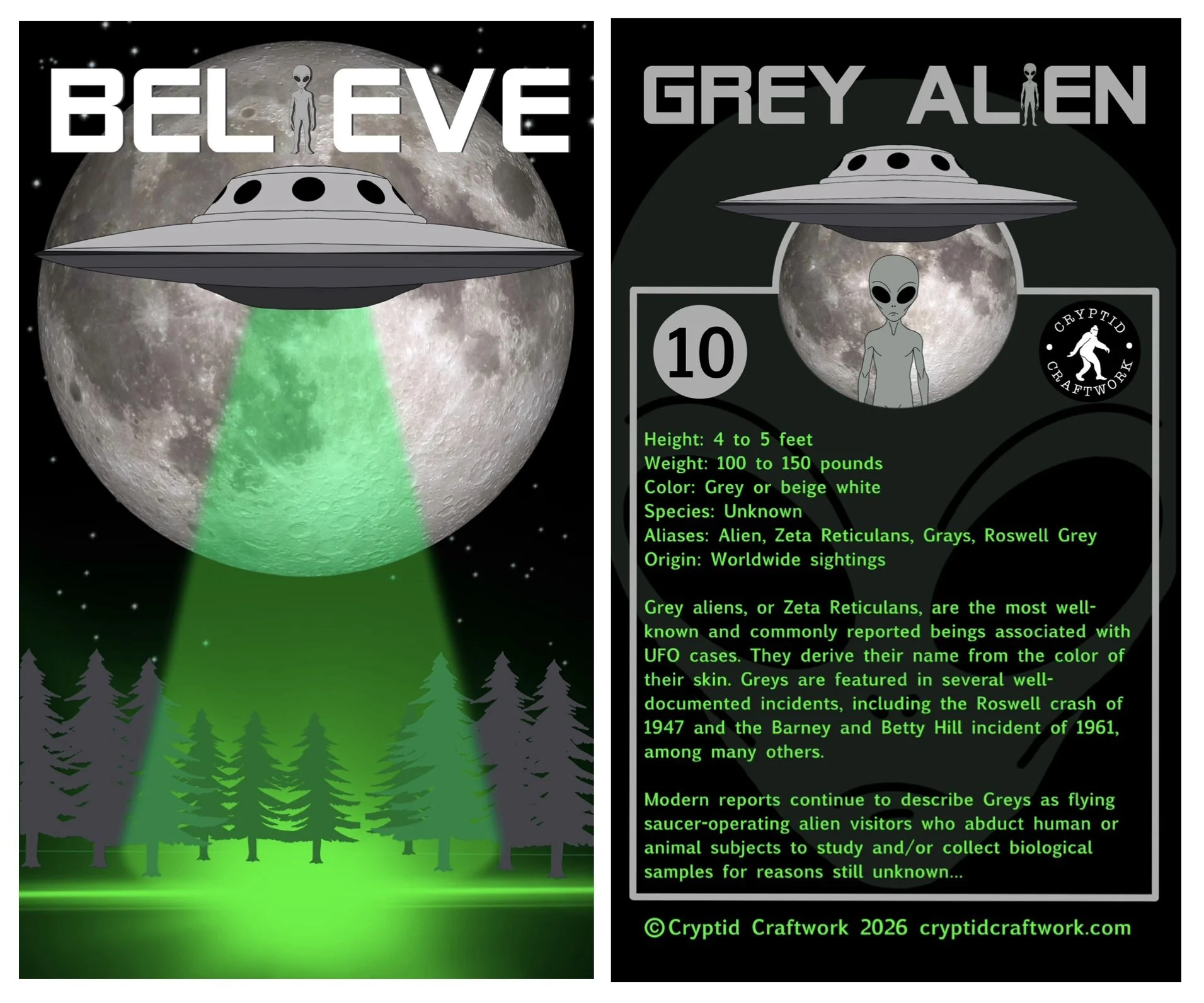 New Believe Grey Alien Cardback