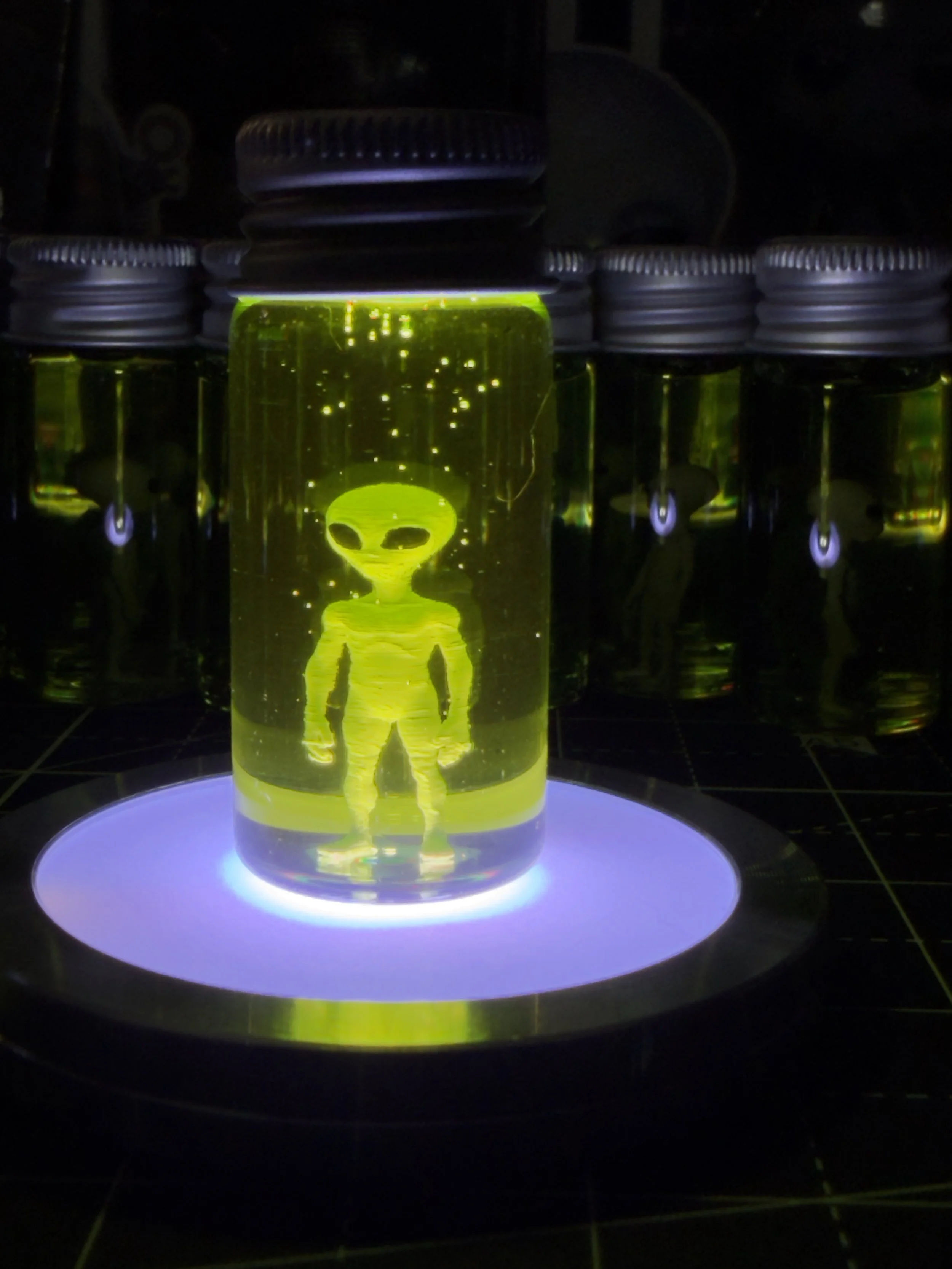 UFO Grey Alien in Resin Vial Cryptid Craftwork