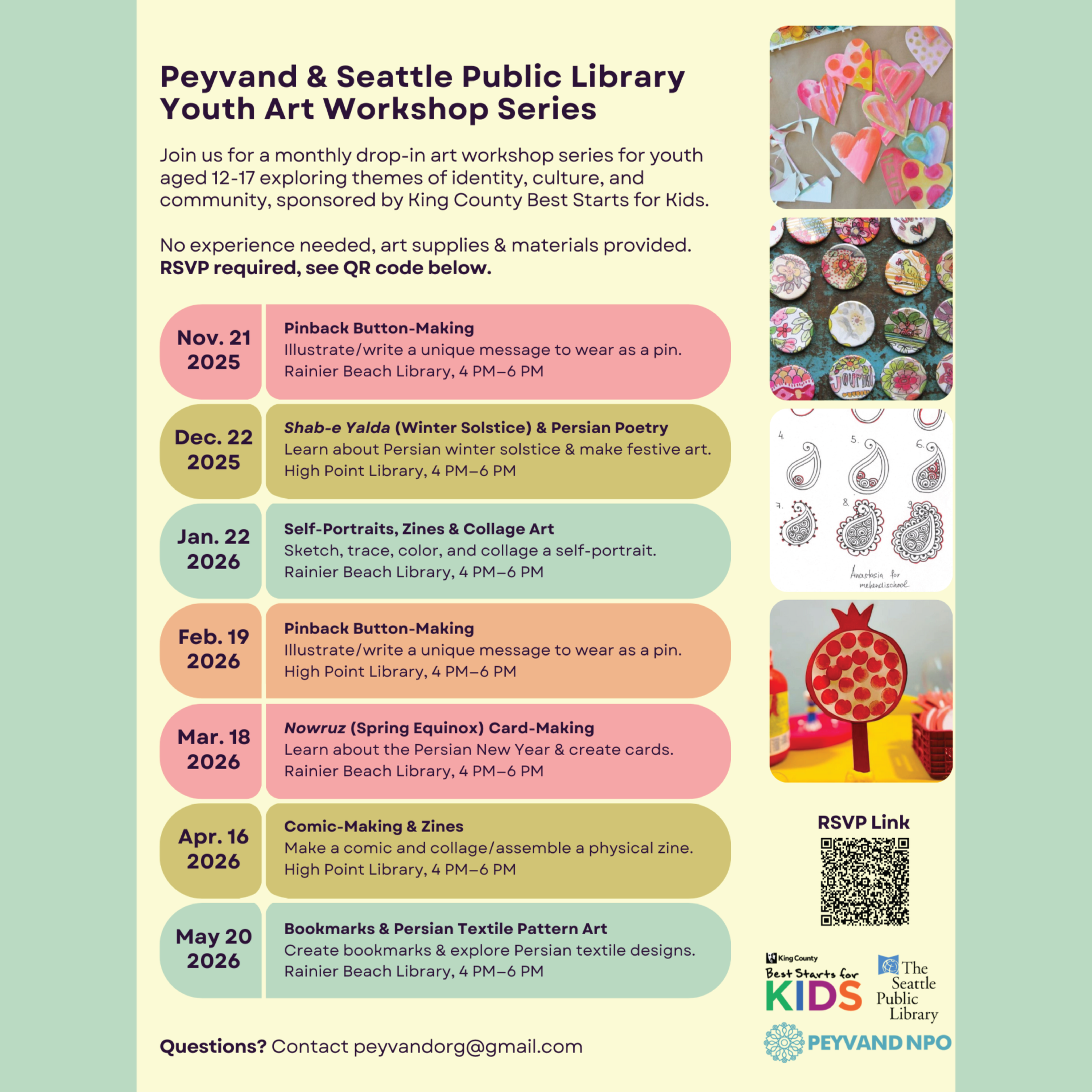 Youth Art Workshop: Bookmarks &amp; Persian Textile