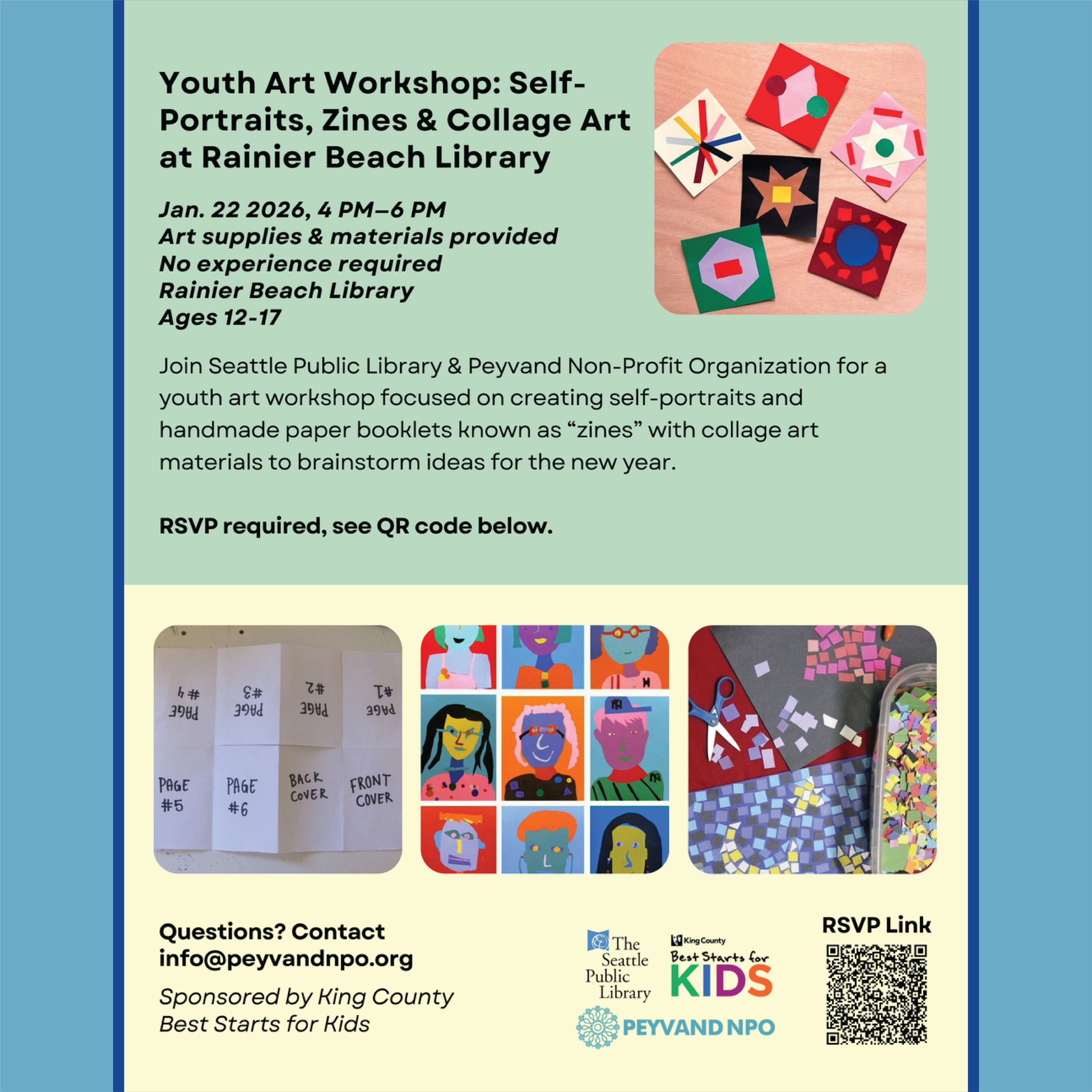 Youth Art Workshop: Self-Portraits, Zines, &amp; Collage Art