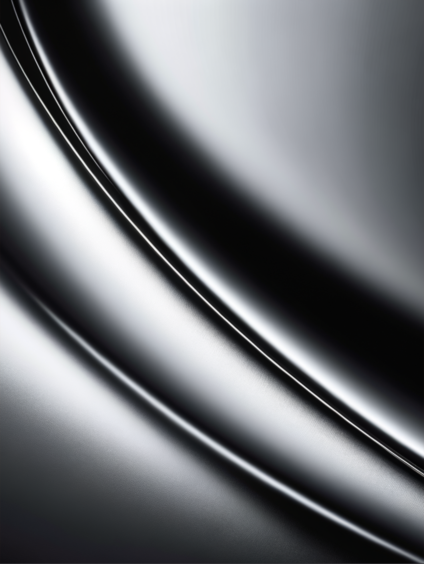 Close-up of a sleek, metallic, curved surface with reflective shine, possibly part of a modern electronic device or appliance.