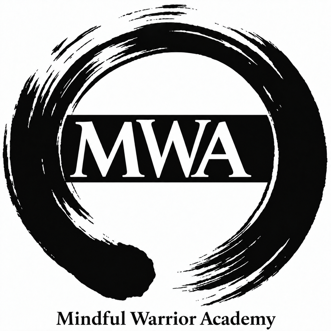 Mindful Warrior Academy brush circle emblem