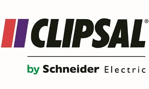 Clipsal by Schneider Electric logo with red, purple, and black text