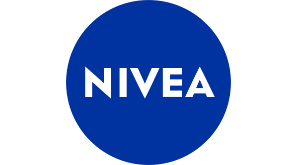 Nivea logo in a blue circle with white text