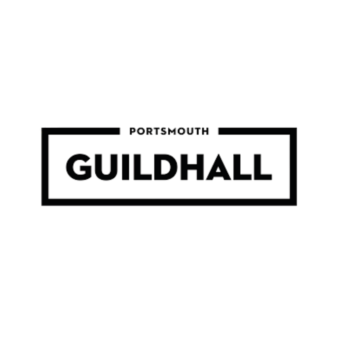 Guildhall Portsmouth logo featuring the word GUILDHALL in sans-serif capitals within a rectangular border frame