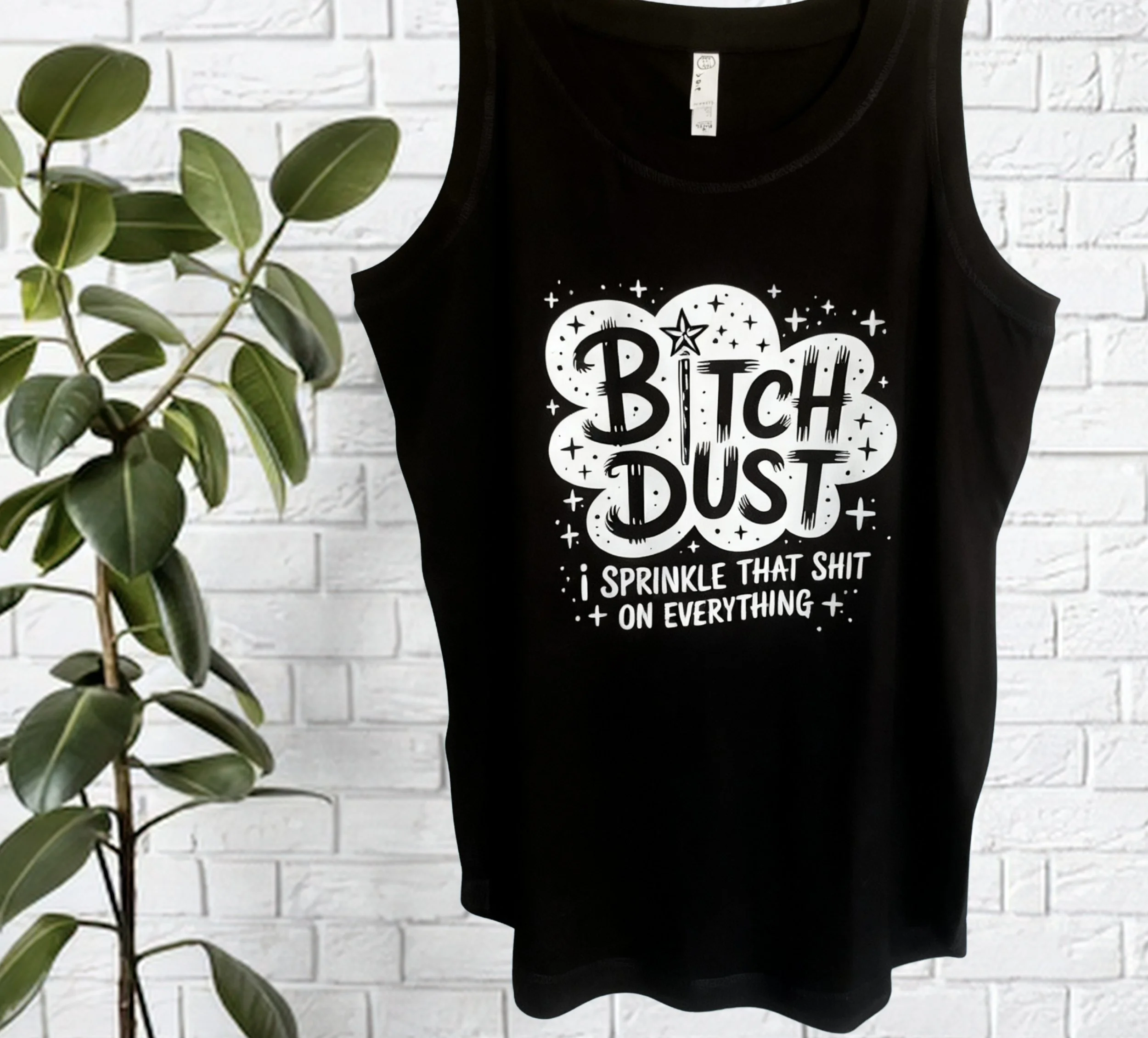 Bitch Dust Black Tank Top Size L