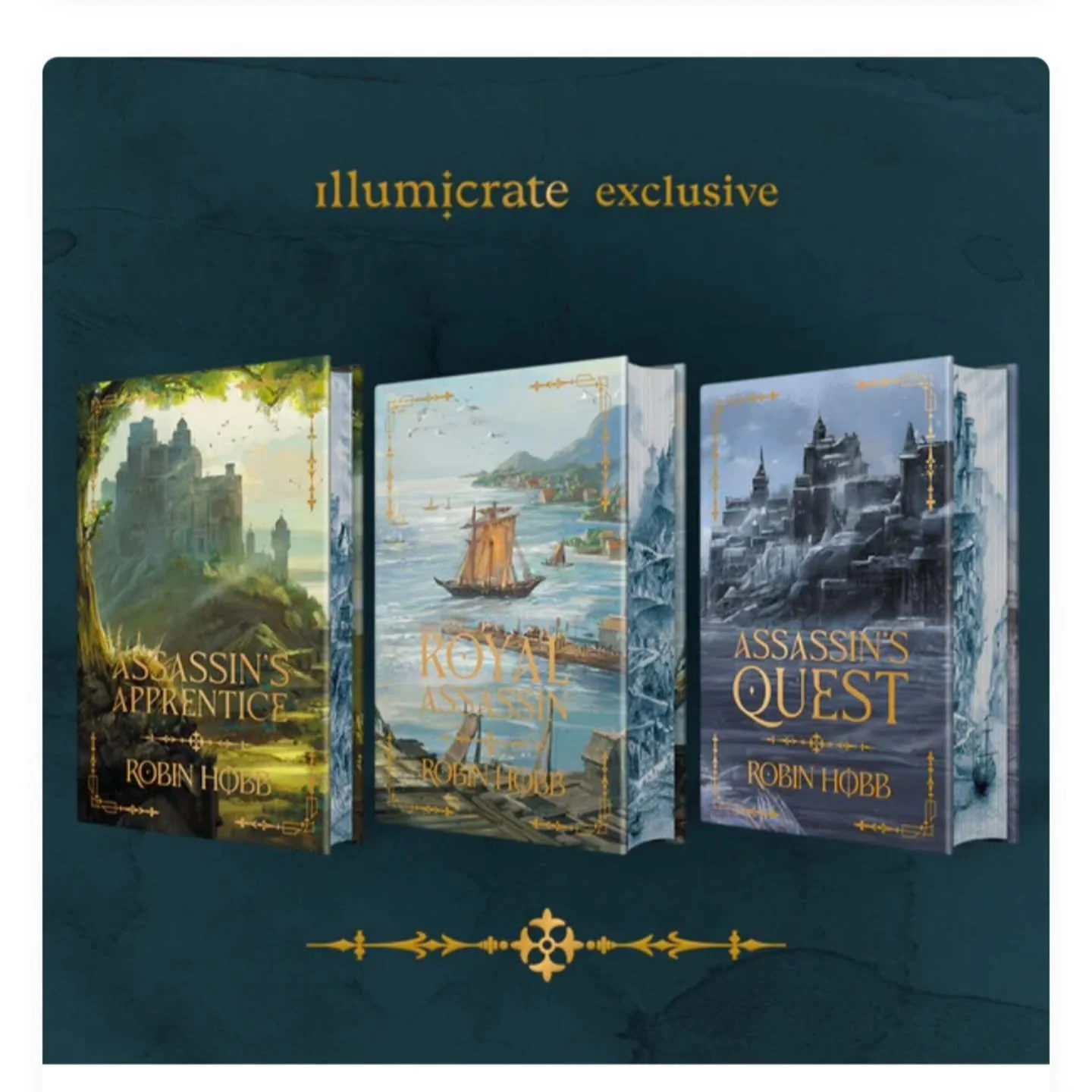 Happy Bank Holiday Monday! I am so excited that @illumicrate are re-printing these. The Farseer Trilogy is still available for pre-order on their website. 

What book(s) would you love to add to your library?

#farseertrilogy #unicorn #wishlist #book