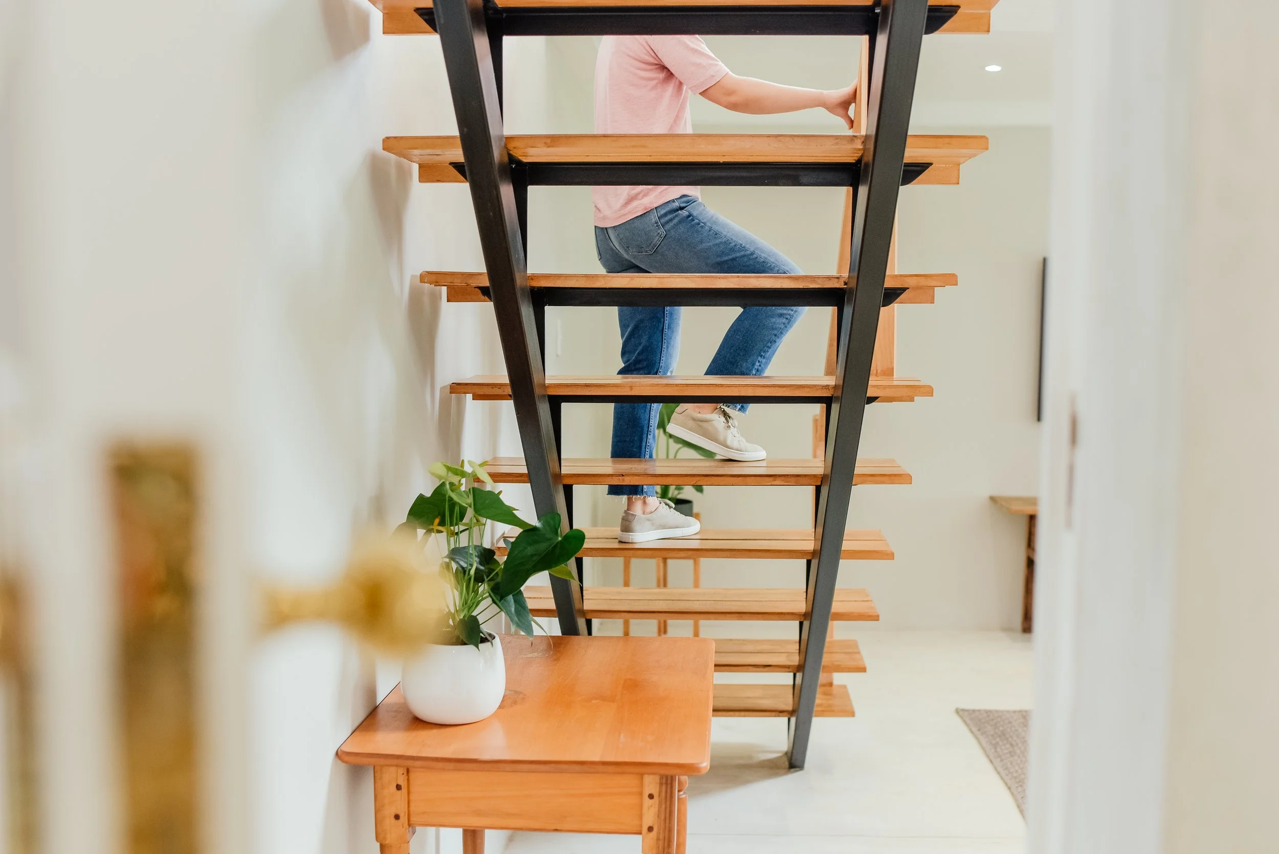 Minimal interior staircase with natural light
