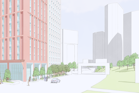 Corner View of proposed building