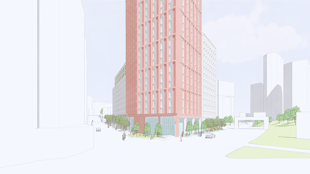 Corner View of proposed building