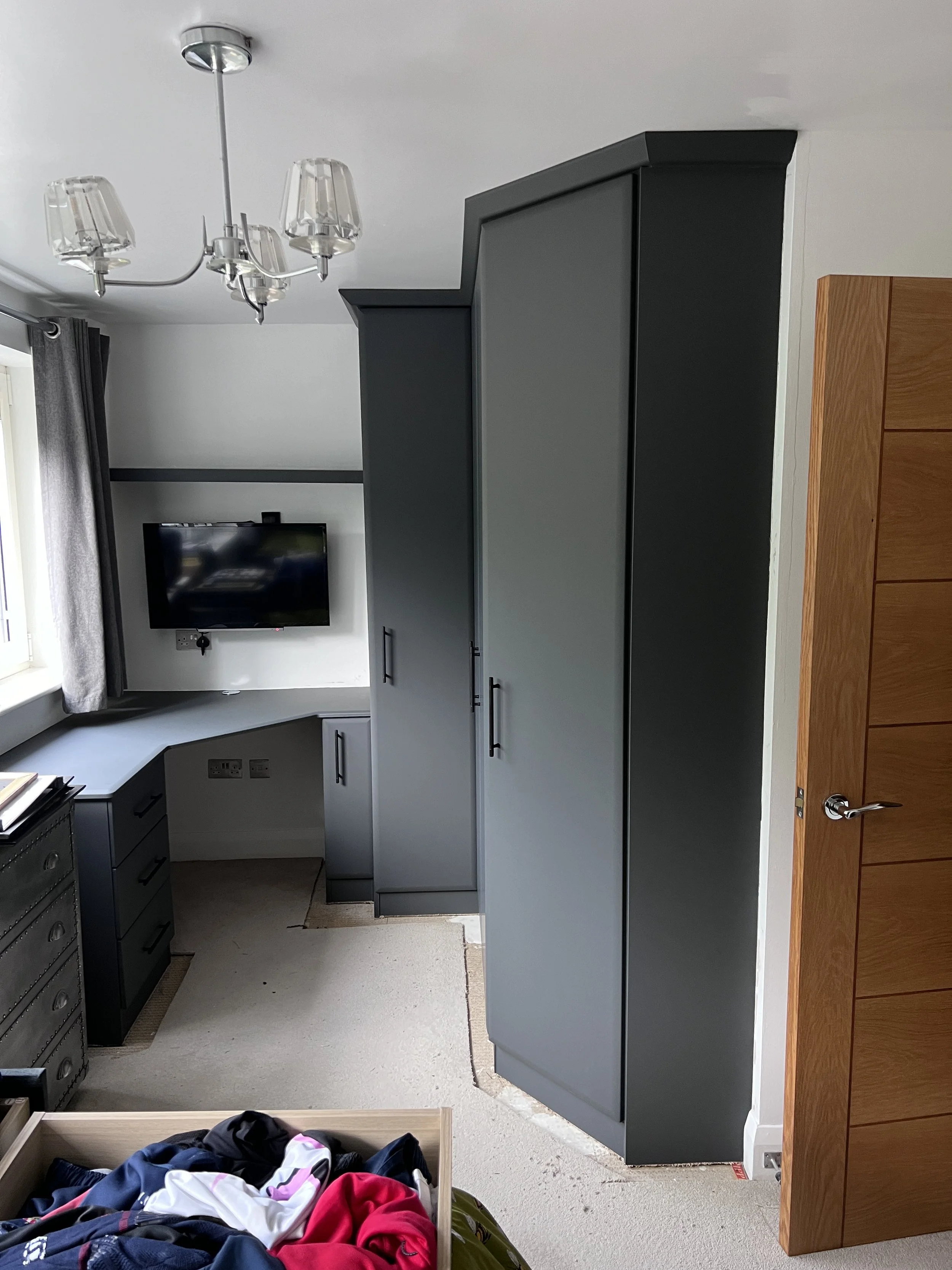After - Premium Matt Grey Fitted Bedroom Furniture Wrap in Morpeth