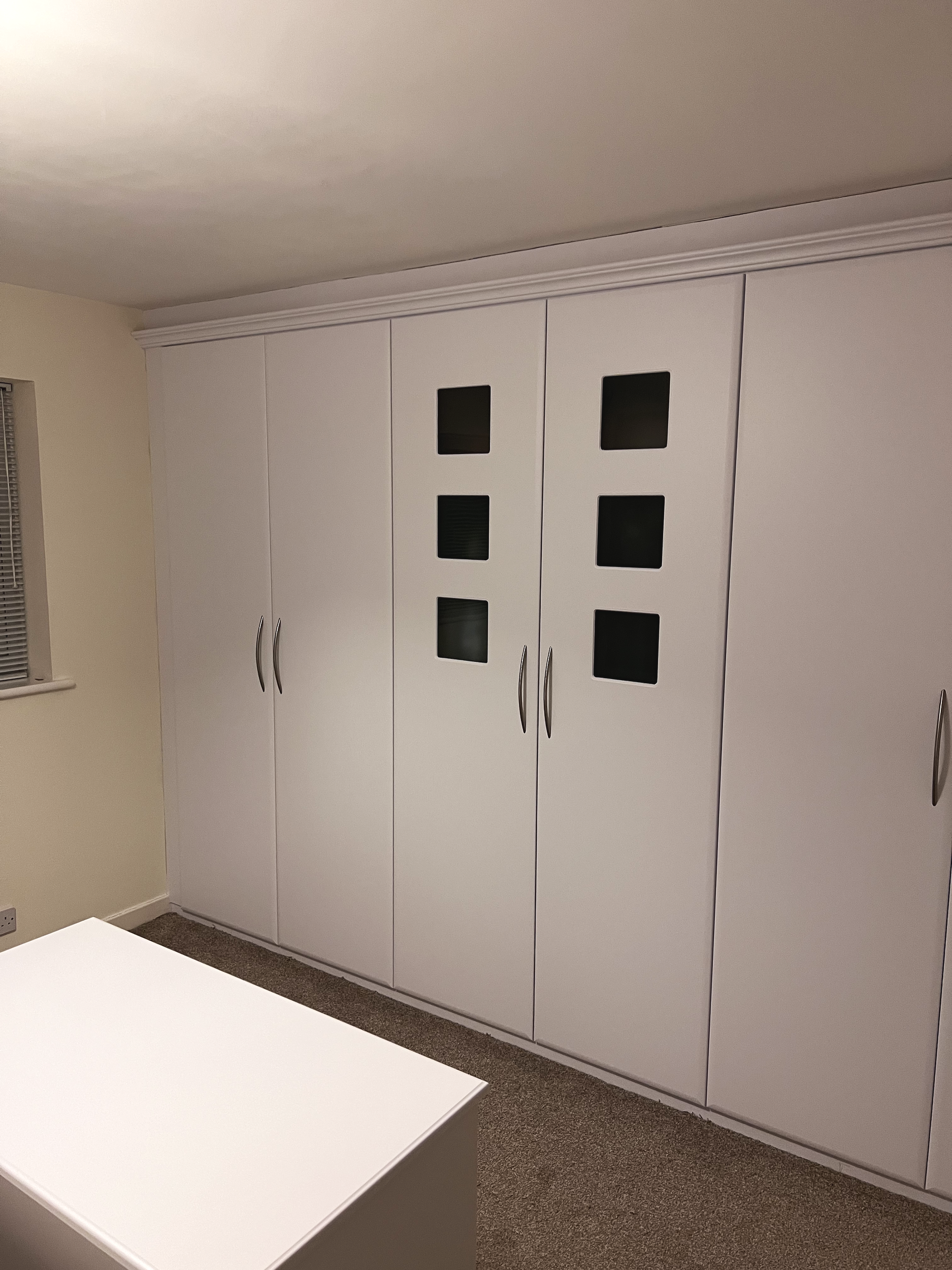 After - Failed Laminate Removed - Matt White Fitted Bedroom Furniture in Woolsington