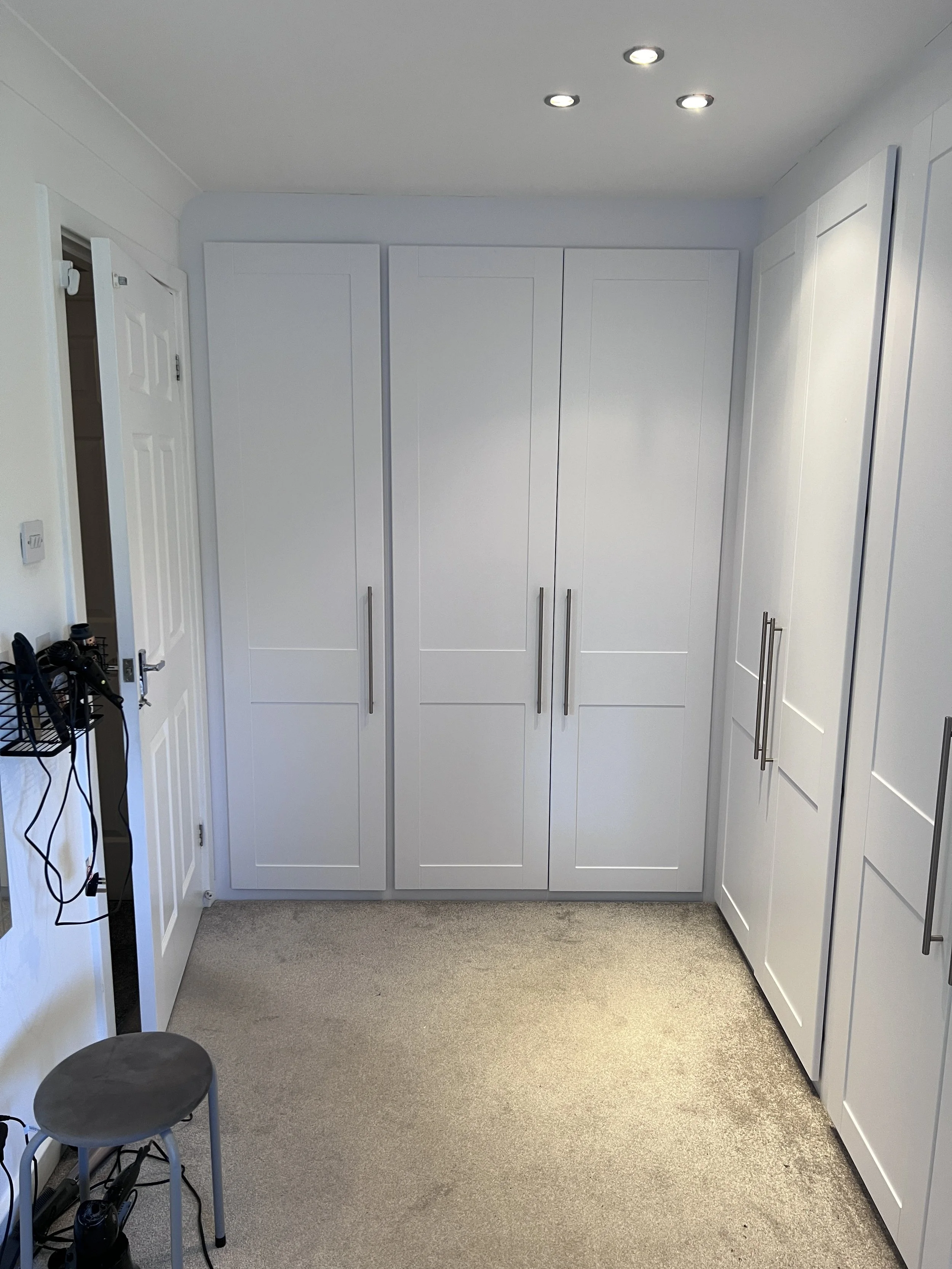After - Failed Laminate Removed - Matt White Fitted Bedroom Furniture Wrap in Durham