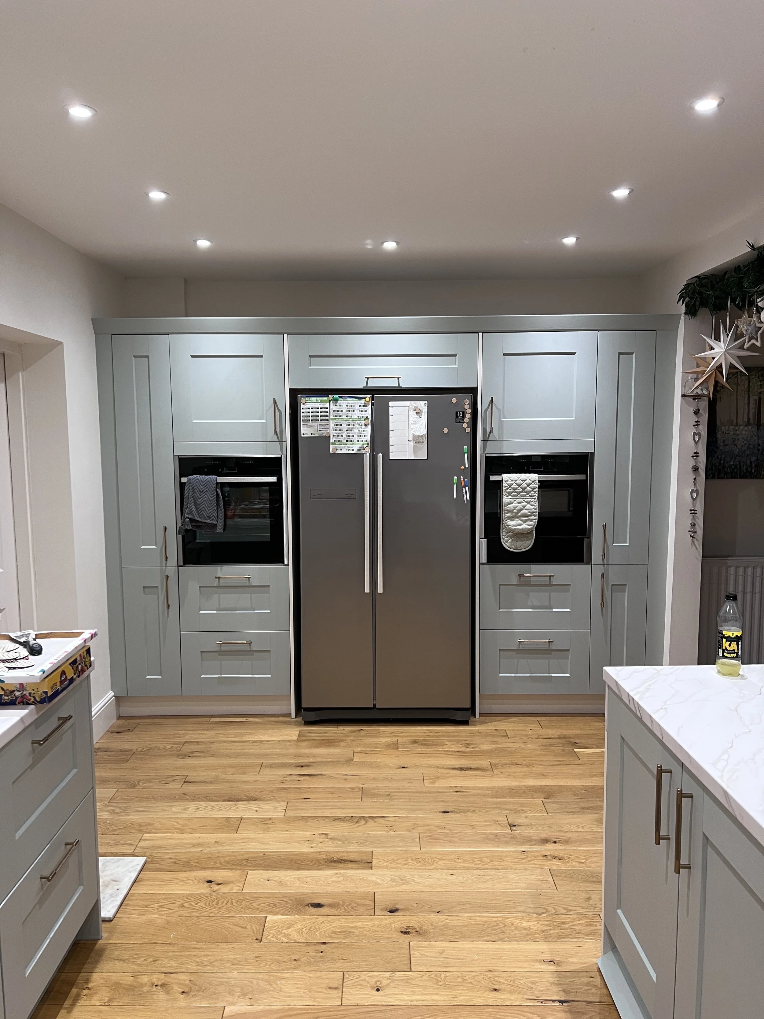 After - Olive Green Woodgrain Effect Shaker Style Kitchen Wrap in Whitley Bay