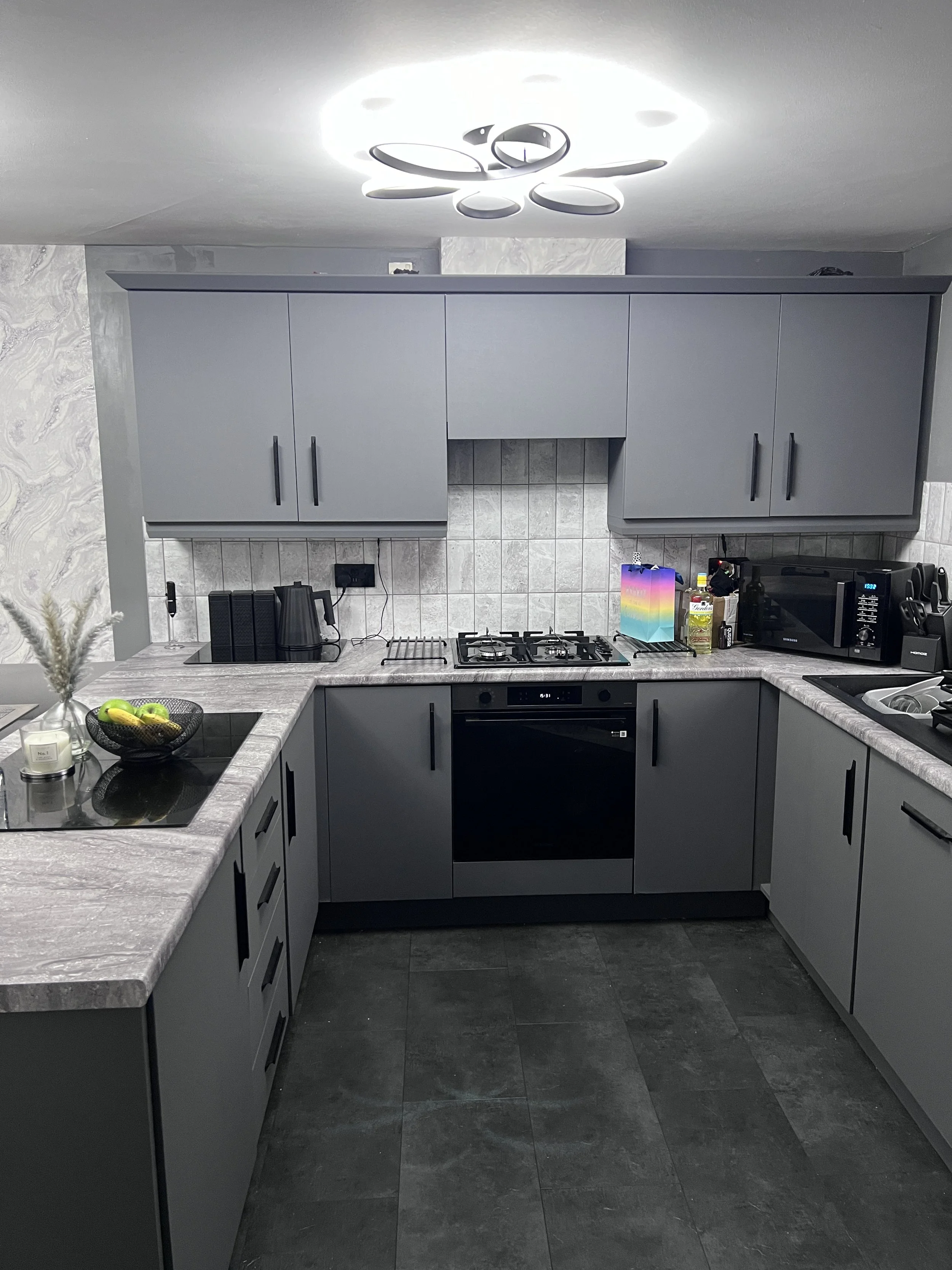 After - Premium Grey Kitchen & Worktop Wrap in Cramlington 