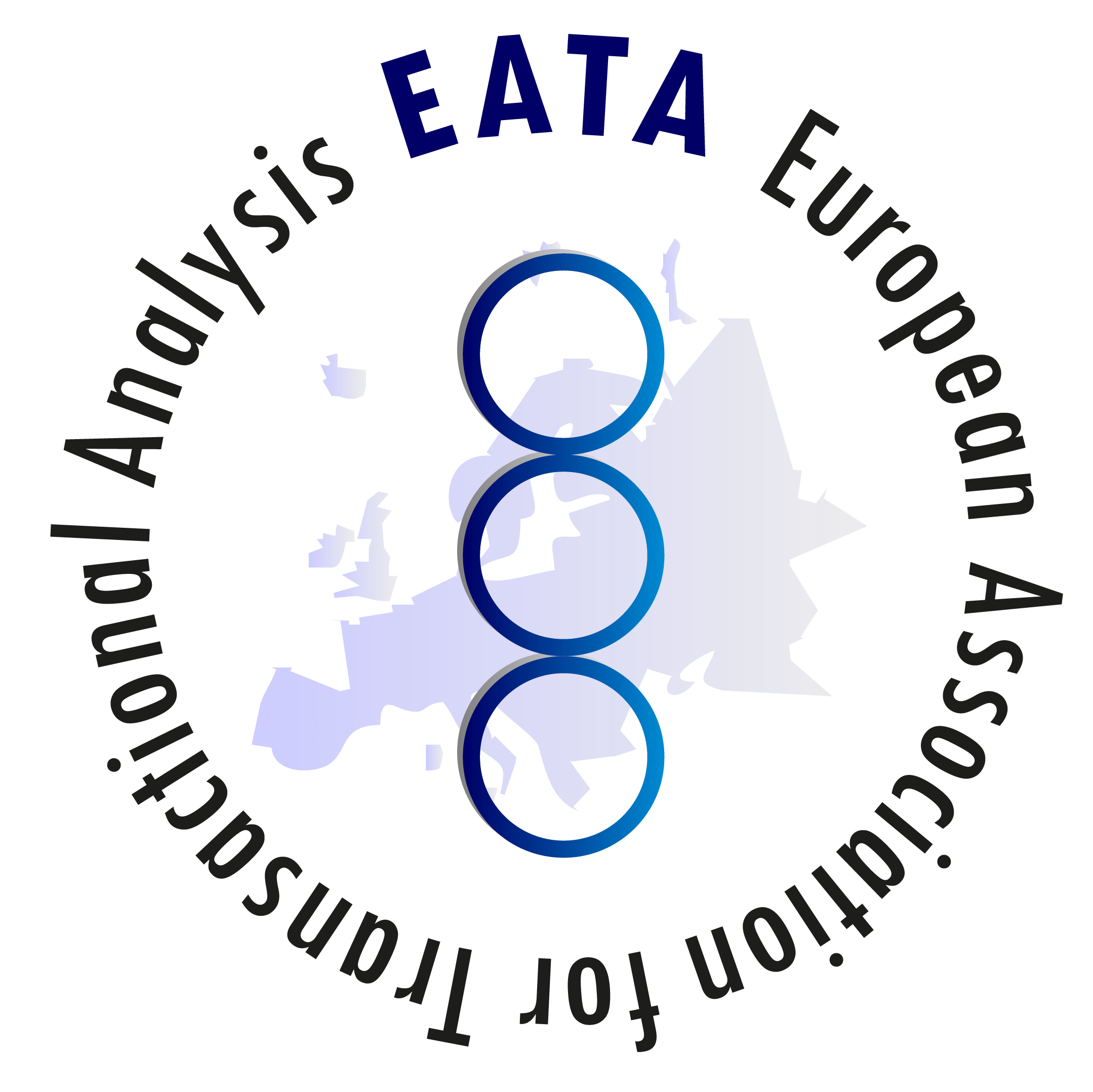 Graphic logo of the European Association for the Anthropology of Food, featuring a map of Europe, blue circles, and black circular text.