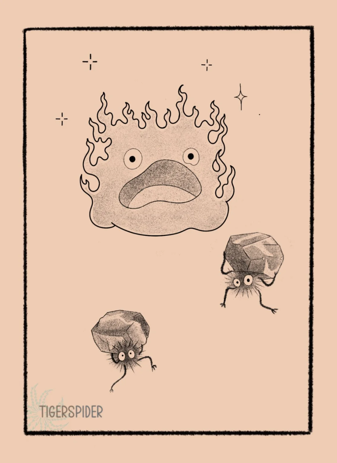 Calcifer & Soot Sprites 4 inch min 140 can be done as gap fillers!