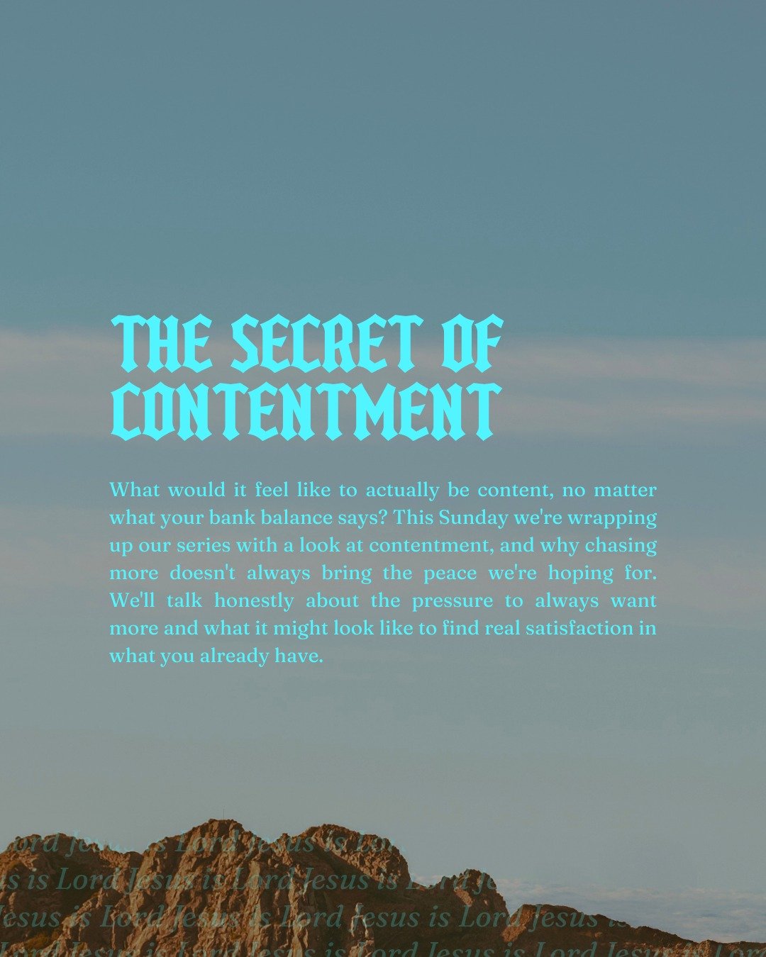 In our final week of our Lord of All series, we're looking at how to live a content life amidst the varying circumstances of life and the peace that it brings to the everyday.

Find a location near you at c3syd.church. Come and be a part of things!