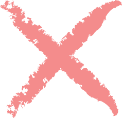 Pink letter X on a black background