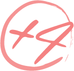 Pink smiley face with X for eyes and a crooked X for a mouth