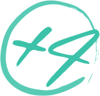 A teal-colored smiley face with crossed eyes and a wide, curved mouth.