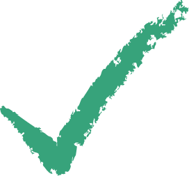 A green check mark on a white background.