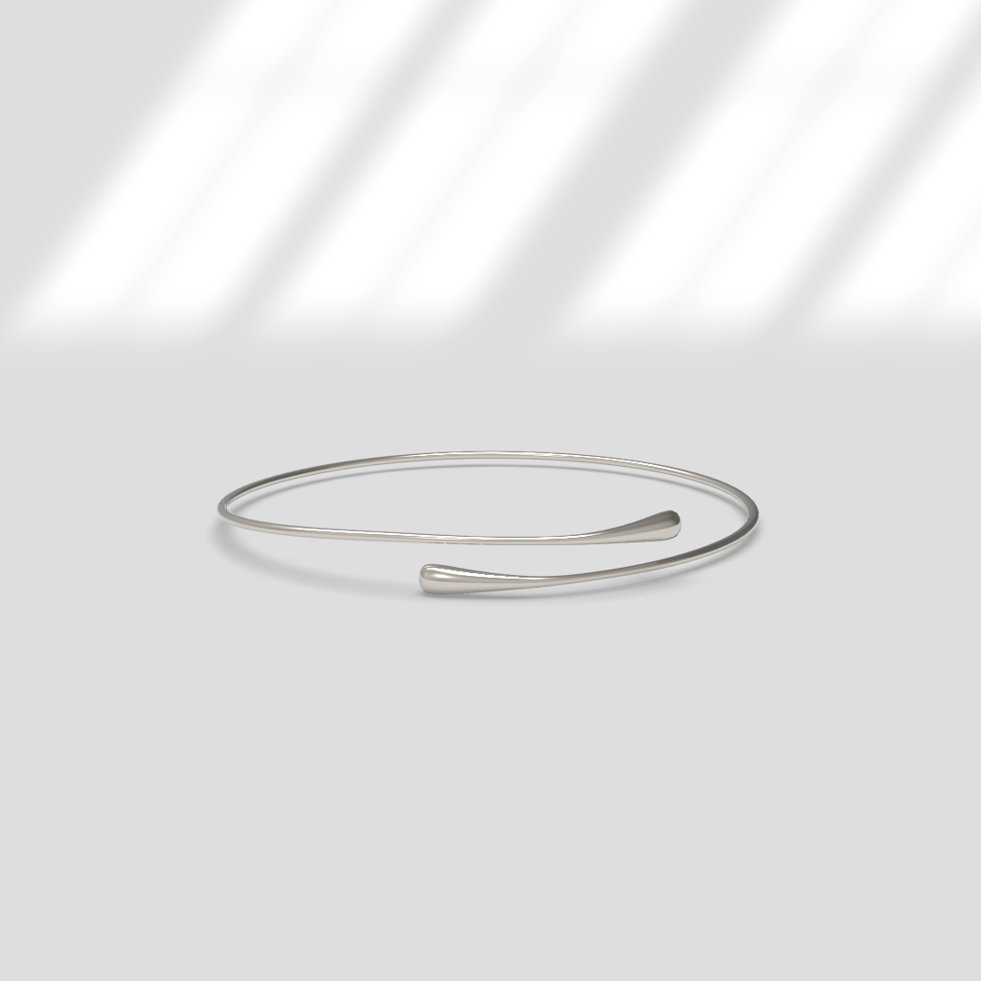 Bracelet jonc or blanc minimaliste sur mesure Aion Jewels

