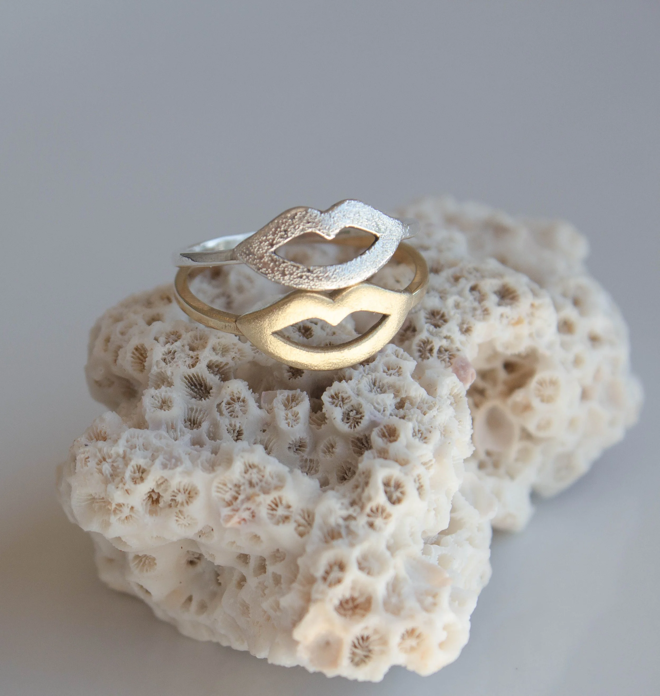bagues femme minimaliste en argent et vermeil
