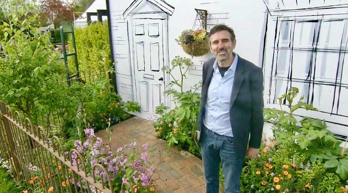 Mr Adam Frost in garden.