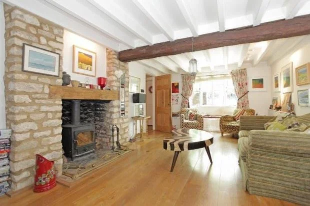Sitting room, converted barn, Burford, Cotswolds.