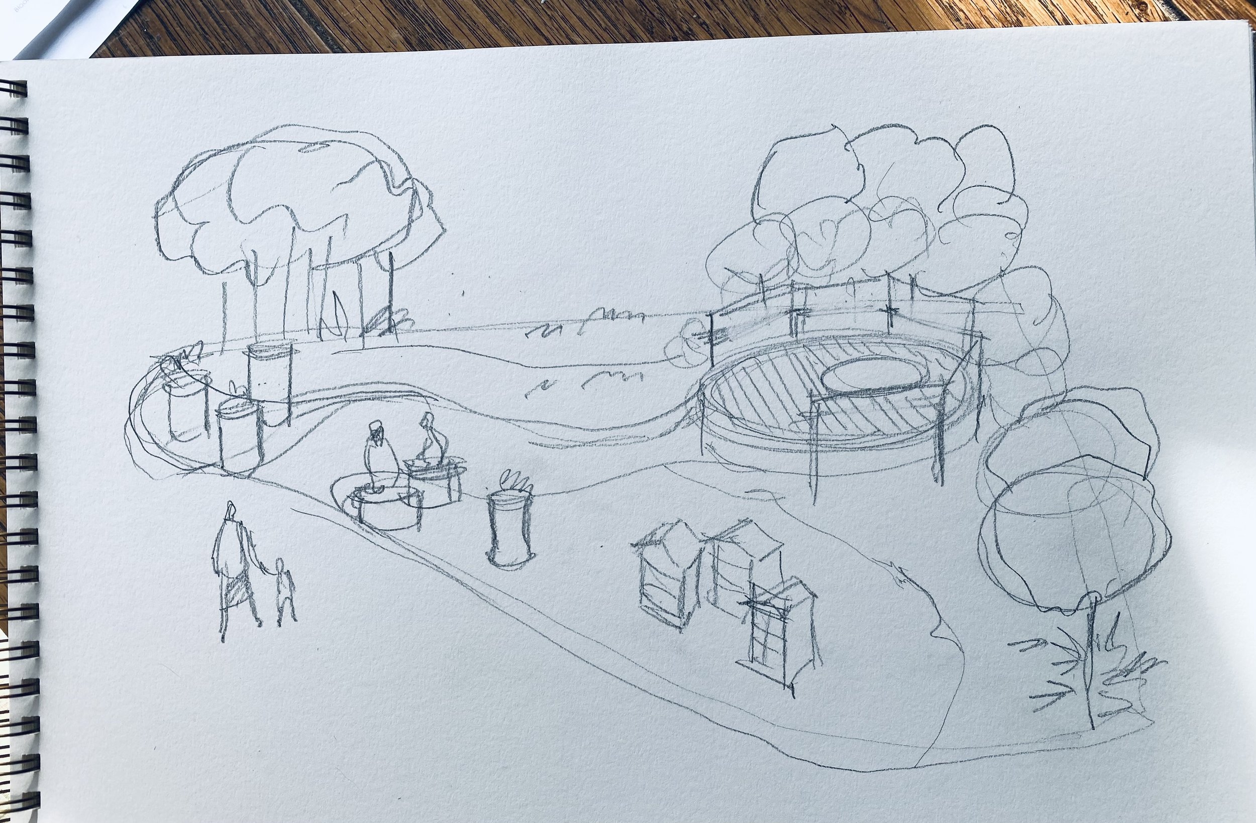 Very initial sketches to share with client, RHS Chelsea.