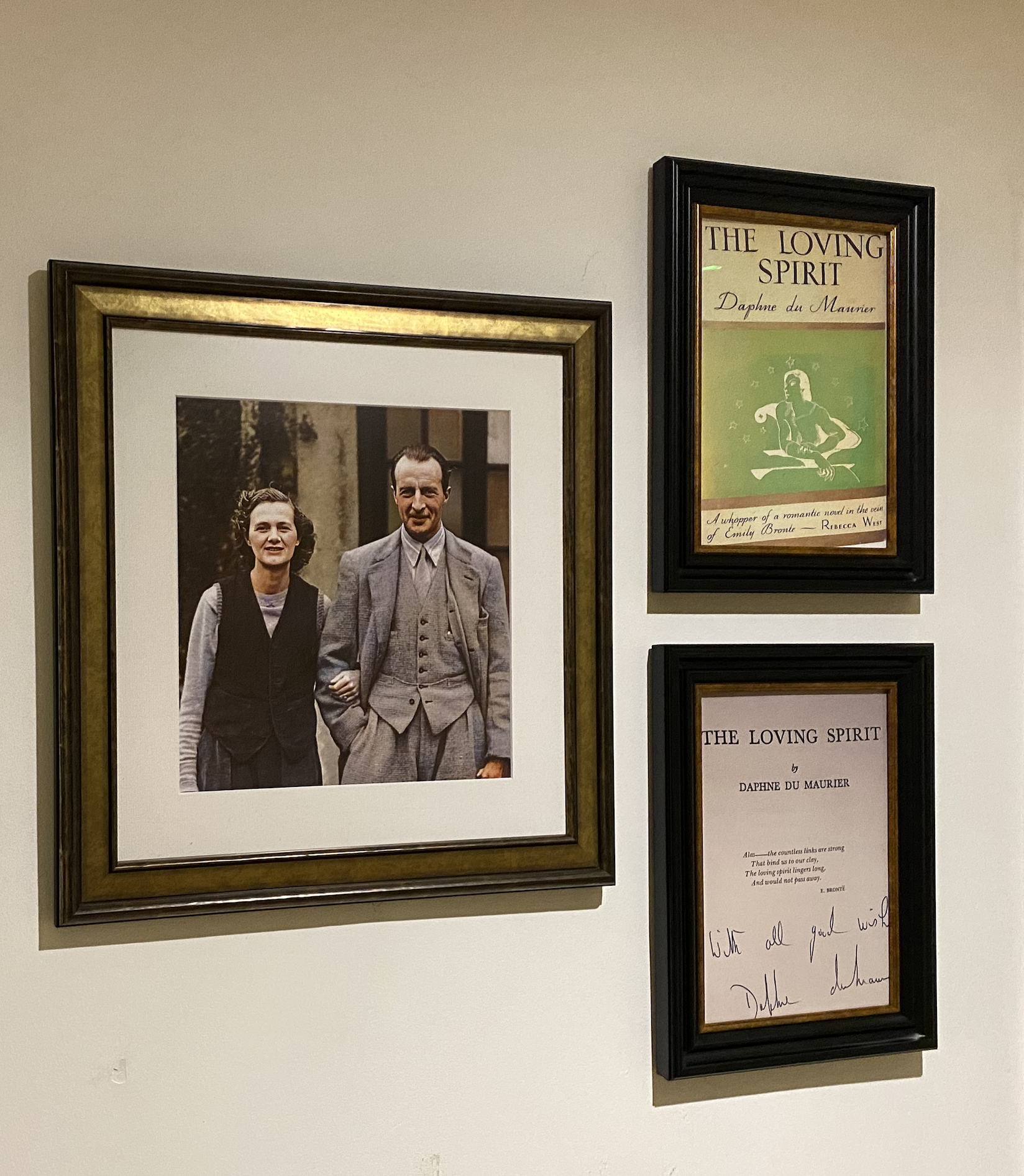 Location with strong links to writer Daphne Du Maurier, images sourced, coloured and framed. Wiltshire.