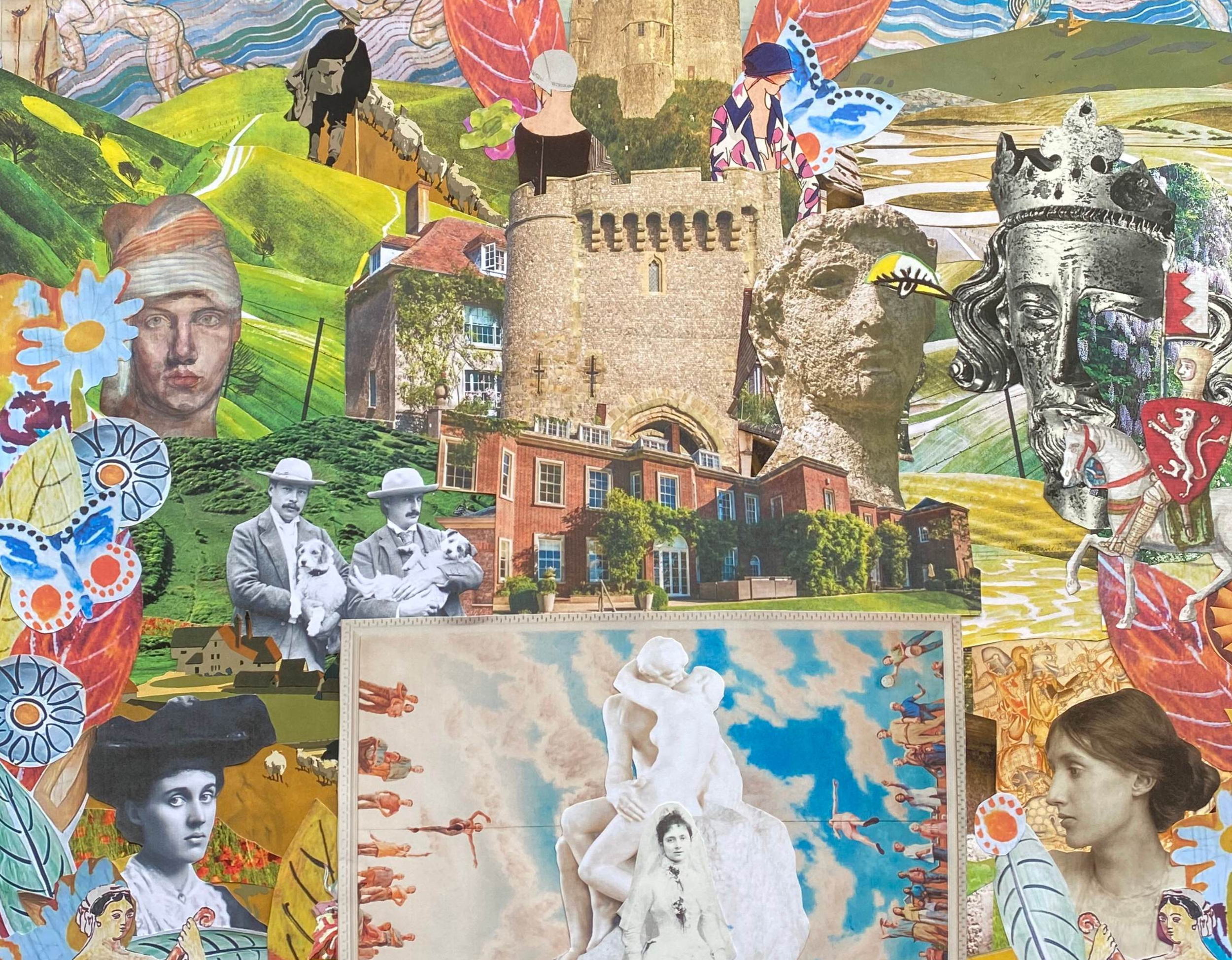 Large bespoke collage to reflect Lewes house links to Bloomsbury movement and nearby Charleston.