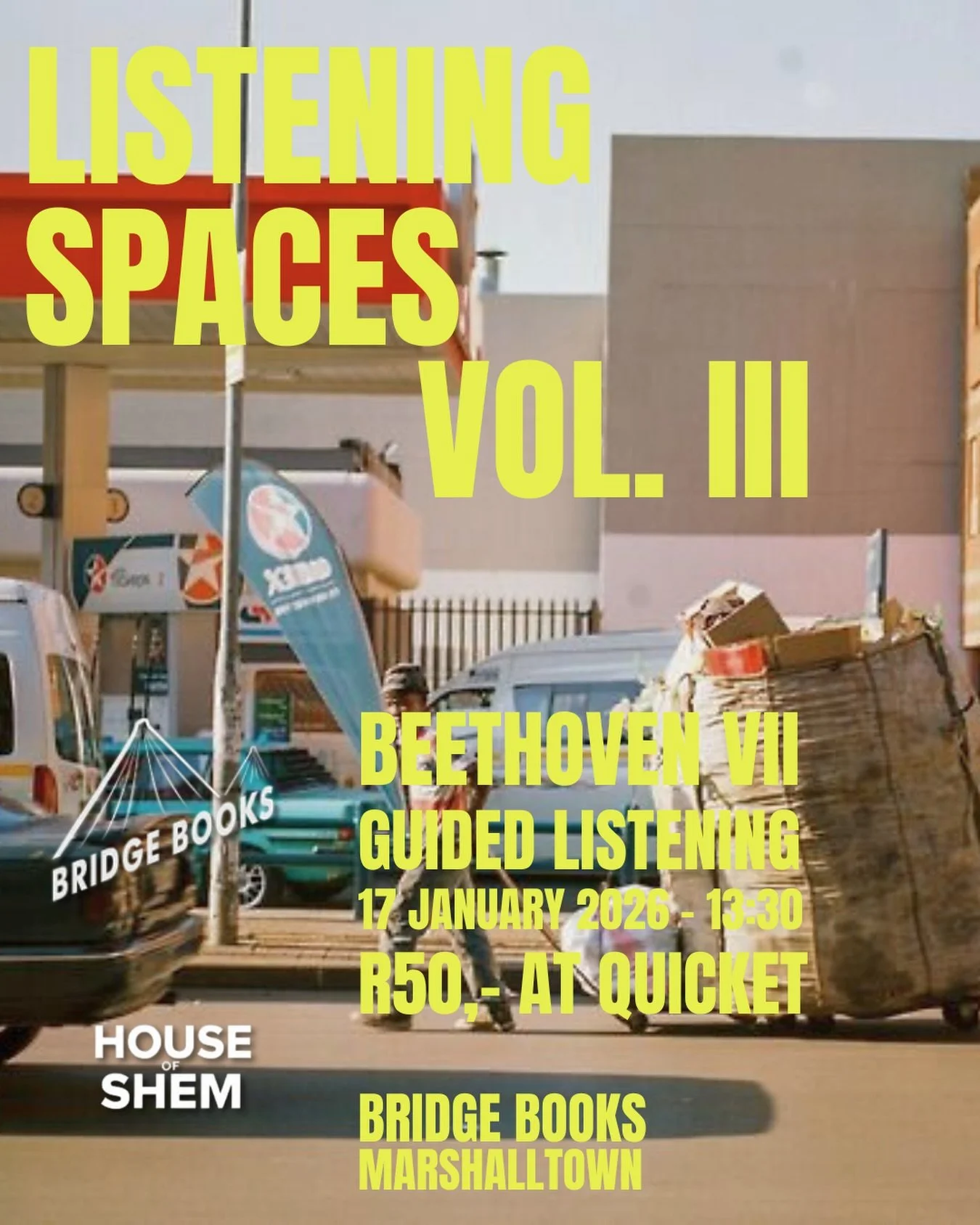 The rhythm of The VIIth is definitely going to infect you with &bdquo;Tatendrang&ldquo;. 
Get your tickets quick!

Bridge Books. 17 January. Where your pulse learns to think. Strangers arrive. Rhythm happens. You leave knowing yourself better.
Seats 