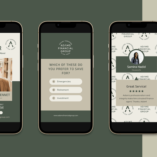 adams financial group brand identity by Complete Street