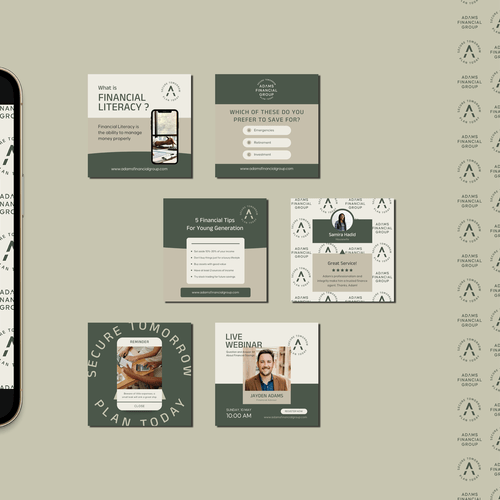 adams financial group brand identity by Complete Street