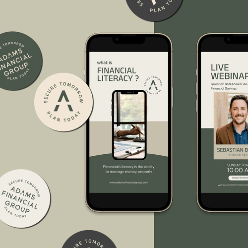 adams financial group brand identity by Complete Street