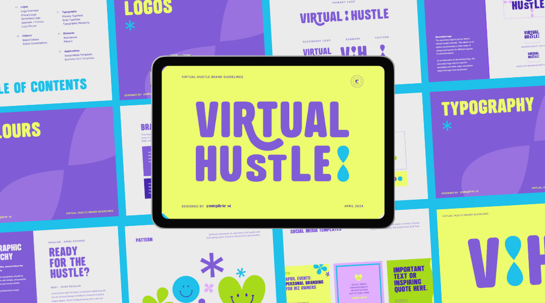Virtual Hustle brand identity by Complete Street