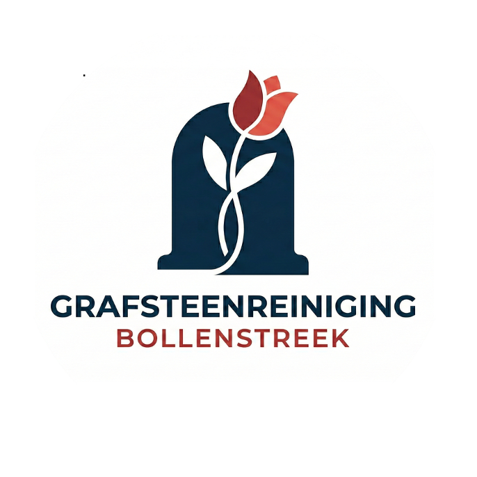 Logo van Grafstene Reiniging Bollenstreek met een bloem en een haakachtig element.