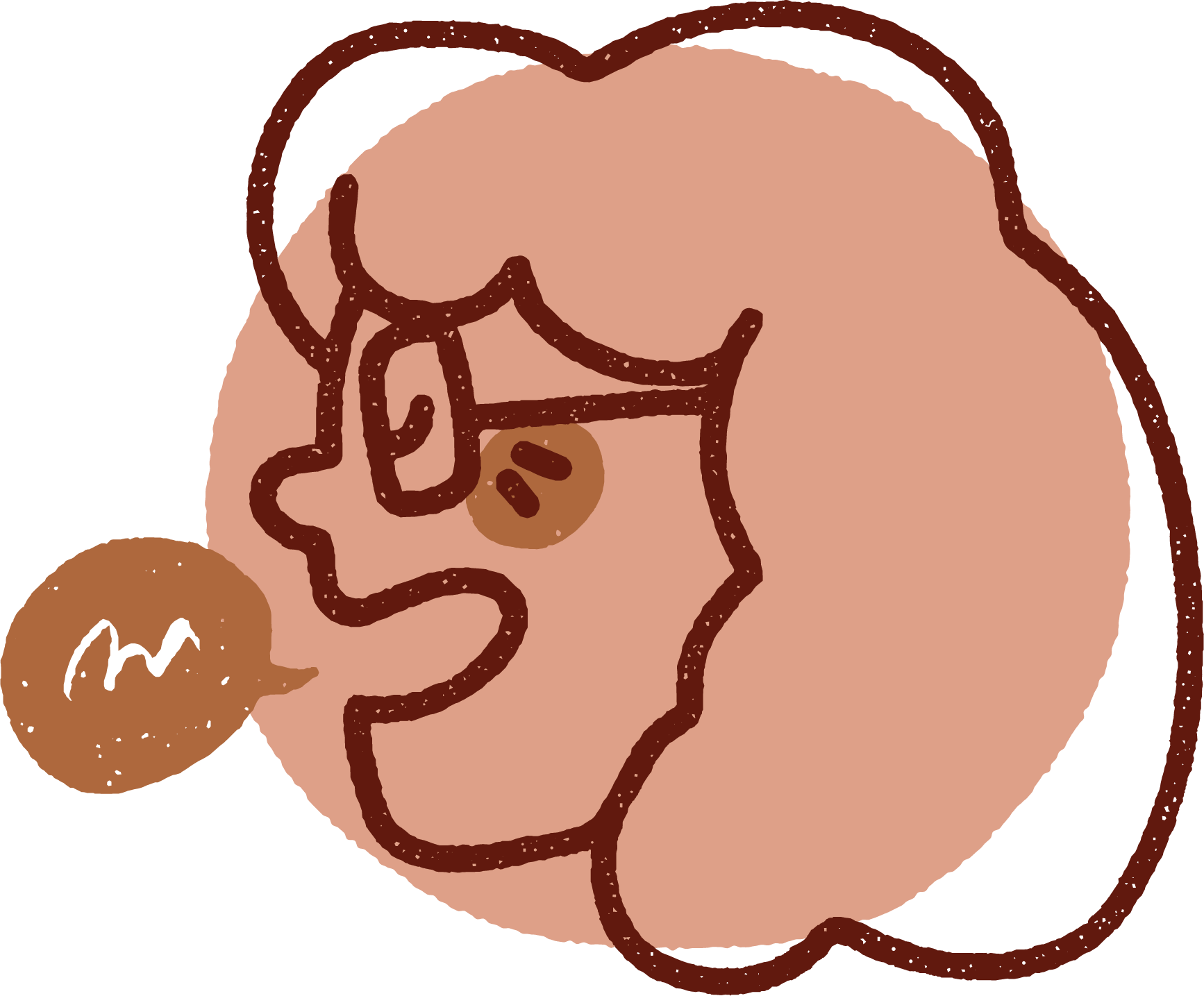 Line drawing of a woman's face in profile view, with their eyes closed.