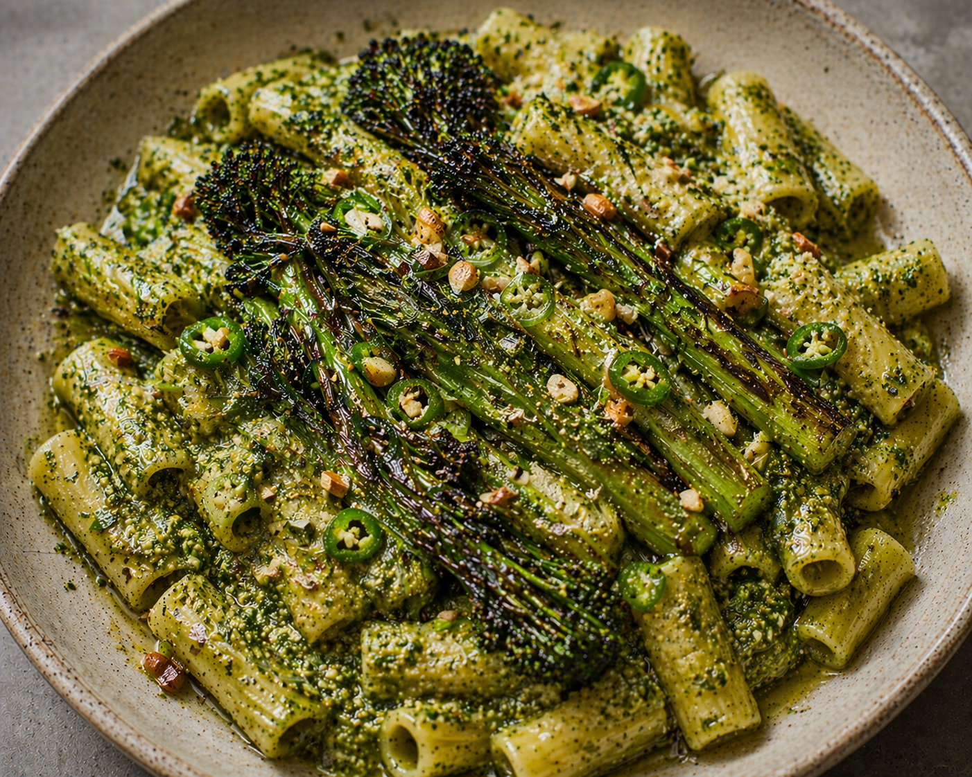 🌶️ Charred Jalapeño &amp; Spring Onion Sauce with Tenderstem Broccoli