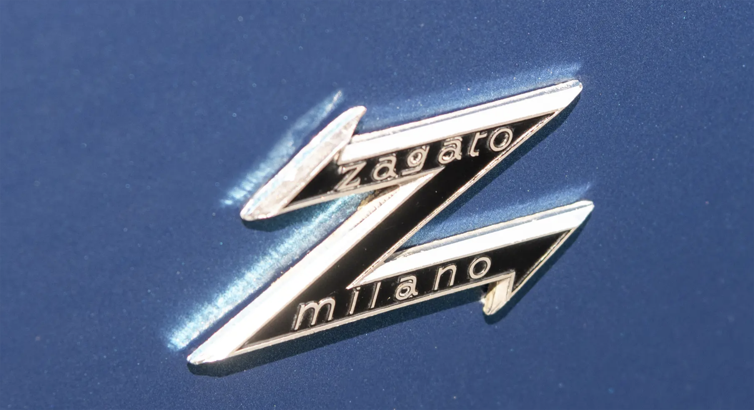The Zagato Milano badge, representing one of Italy’s most respected independent design houses and a philosophy rooted in lightness, function and necessary beauty.